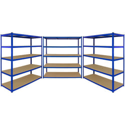3 Scaffali T-Rax in Acciaio Senza Bulloni Blu 160cm x 60cm x 180cm - Monster Racking