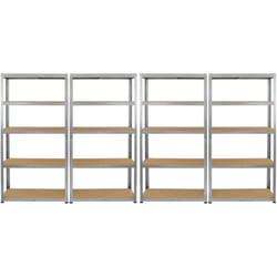 4 Scaffali Galwix in Acciaio Senza Bulloni Grigi 90cm x 30cm x 180cm - Monster Racking