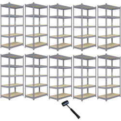 Monster Racking - Scaffale da Garage ad Incastro Q-Rax Scaffali per Garage Scaffalature Officina in Acciaio e mdf Senza Bulloni Mensole per Garage
