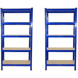 Monster Shop - Scaffale da Garage ad Incastro T-Rax Scaffali per Garage Scaffalature Officina in Acciaio e mdf Senza Bulloni Mensole per Garage - Blu