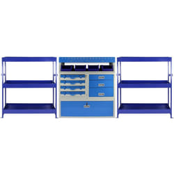 Pacchetto Tempest con 1 Scaffale con Cassetti e 2 Scaffali con Mensole per Van - Monster Racking