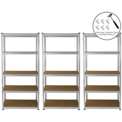 Monster Racking - Scaffale da Garage ad Incastro E-Rax Scaffali per Garage Scaffalature Officina in Acciaio Galvanizzato e mdf Senza Bulloni Mensole