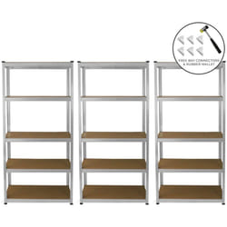 3 Scaffali E-Rax in Acciaio Galvanizzato Senza Bulloni per Magazzino e Garage 90cm x 40cm x 180cm - Monster Racking