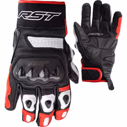 RST Freestyle II Guanti da moto, nero-bianco-rosso, dimensione S per uomo