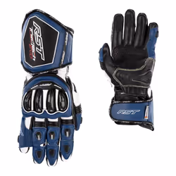 RST Tractech Evo 4 Guanti da moto, bianco-blu, dimensione S per uomo