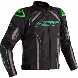 RST S-1 Giacca tessile moto, nero-grigio-verde, dimensione S per uomo