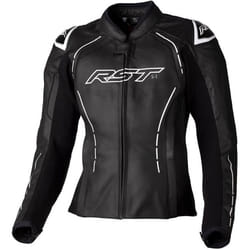 RST S1 Giacca di pelle moto da donna, nero-bianco, dimensione L per donne