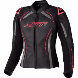 RST S1 Giacca di pelle moto da donna, nero-rosa, dimensione M per donne