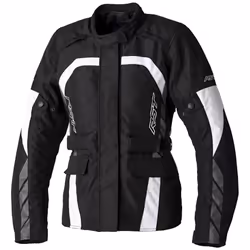 RST Alpha 5 impermeabile Ladies Giacca tessile moto, nero-bianco, dimensione L per donne