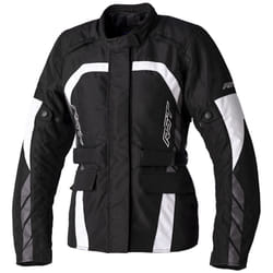 RST Alpha 5 impermeabile Ladies Giacca tessile moto, nero-bianco, dimensione L per donne