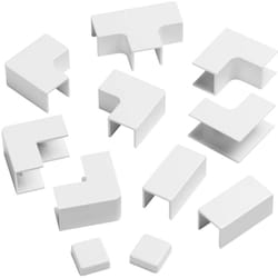 D-line - Multipacco di accessori per canalina elettrica 16 x 16 mm, Unisci più pezzi di canalina 16 x 16 mm, Multipacco di accessori da 11 pezzi