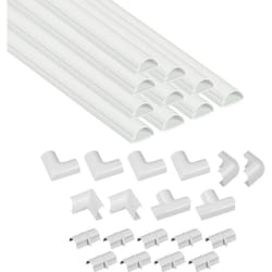 D-line - Nascondi Cavi, Canaline Per Impianti Elettrici, Passacavi Tv, Coprifili - 10 x 40Cm Lunghezza Per Pacco, Bianco, ‎40 x 3 x 1.5 cm, 690 grammi