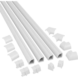 D-line - Canalina Mezza Tonda, Passacavi, Canalina Copricavi, Nascondi Cavi, Canaline Per Impianti Elettrici - 4 x 1 m Lunghezza Per Pacco - Bianco