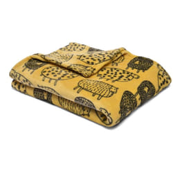 Snug - Coperta in pile con pecora, 120 x 150 cm, colore: ocra - Fusion