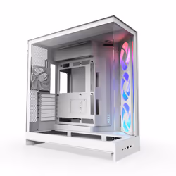 NZXT H9 Flow RGB, Midi Tower, PC, Bianco, ATX, EATX, micro ATX, Mini-ITX, Rete, SGCC, Vetro temperato, 16,5 cm