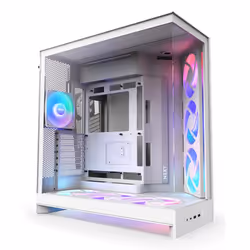 NZXT H9 Flow RGB+, Midi Tower, PC, Bianco, ATX, EATX, micro ATX, Mini-ITX, Rete, SGCC, Vetro temperato, 16,5 cm
