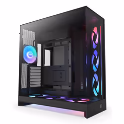 NZXT H9 Flow RGB+, Midi Tower, PC, Nero, ATX, EATX, micro ATX, Mini-ITX, Rete, SGCC, Vetro temperato, Gaming
