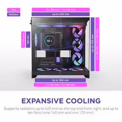 NZXT H9 Flow RGB+ Midi Tower Nero - Vista aggiuntiva 4