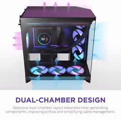 NZXT H9 Flow RGB+ Midi Tower Nero - Vista aggiuntiva 6