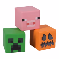 Paladone Minecraft Stress Blocks CDU 12, Pallina antistress, Schiuma, Multicolore, 12 pz