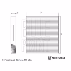 Filtro cabina BLUE PRINT ADBP250064