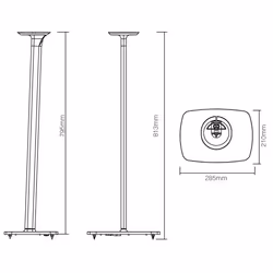 Flexson FLXE100FS2021EU supporto da parete per casse acustiche Pavimento Alluminio, Acciaio Nero - Vista aggiuntiva 5