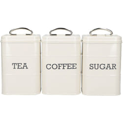 Kitchen Craft - KitchenCraft Living Nostalgia Barattoli per caffè, tè e zucchero de Steel in Box dede Gift 3 Units Antique Cream Colour