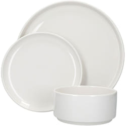 Mikasa - Set de Camberlie Stoviglie, piatti e ciotole de Scandinavian Style de Porcellana bianca, 12 pezzi.