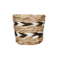 Kitchen Craft - Planter de Hyacinth de Water, Planter de Indoor, Natural Woven Planter withde Stripes Design, 11.5 x 11.5 x 11 cm