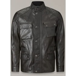 Belstaff Turner Giacca in pelle da moto, nero, dimensione M per uomo