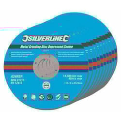 Silverline - 224514 Dischi con Centro Depresso per Molatura Metallo, 10 Pezzi, 115 x 6 x 22.2 mm