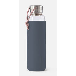 black+blum GR-WB-M015 borraccia Uso quotidiano 0,6 ml Vetro, Nylon, Polipropilene (PP), Silicone, Acciaio inox Grigio