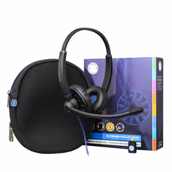 JPL Commander-2 V2 Auricolare Cablato A Padiglione Ufficio USB tipo A Nero, Blu - Vista aggiuntiva 7