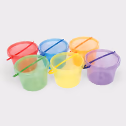 Tickit Translucent Colour Buckets, A secchiello, 1,5 anno/i, Blu, Verde, Arancione, Viola, Rosso, Giallo