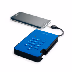 iStorage diskAshur 2 disco rigido esterno 1 TB 5400 Giri/min USB tipo A 3.2 Gen 1 (3.1 Gen 1) Blu - Vista aggiuntiva 7
