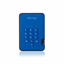 iStorage diskAshur 2, 1 TB, USB tipo A, 3.2 Gen 1 (3.1 Gen 1), 362 MB/s, 5 GT/s, Blu