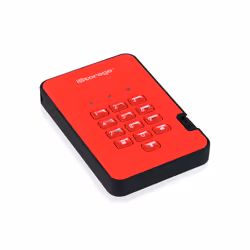 iStorage diskAshur 2 disco rigido esterno 1 TB 5400 Giri/min USB tipo A 3.2 Gen 1 (3.1 Gen 1) Rosso - Vista aggiuntiva 4