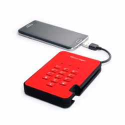 iStorage diskAshur 2 disco rigido esterno 1 TB 5400 Giri/min USB tipo A 3.2 Gen 1 (3.1 Gen 1) Rosso - Vista aggiuntiva 7