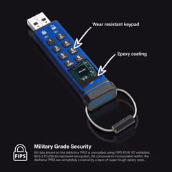 iStorage datAshur Pro unità flash USB 4 GB USB tipo A 3.2 Gen 1 (3.1 Gen 1) Blu