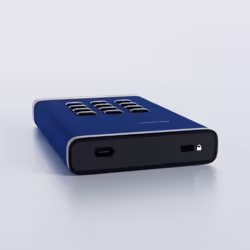 iStorage diskAshur3 HDD disco rigido esterno 2 TB USB tipo-C 3.2 Gen 1 (3.1 Gen 1) Blu - Vista aggiuntiva 5