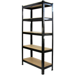 6 Scaffali T-Rax in Acciaio Senza Bulloni Neri 75cm x 30cm x 150cm - Monster Racking