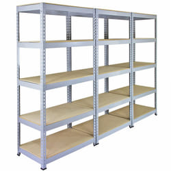 3 Scaffali Q-Rax In Acciaio Senza Bulloni Grigi 90cm x 50cm x 182,5cm - Monster Racking