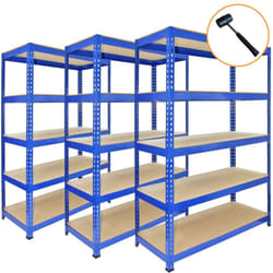 Monster Racking - Scaffale da Garage ad Incastro Q-Rax Scaffali per Garage Scaffalature Officina in Acciaio e mdf Senza Bulloni Mensole per Garage
