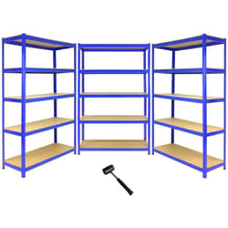 3 Scaffali T-Rax In Acciaio Senza Bulloni Blu 120cm x 45cm x 180cm - Monster Racking