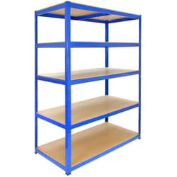 3 Scaffali T-Rax In Acciaio Senza Bulloni Blu 120cm x 60cm x 183cm - Martello Incluso