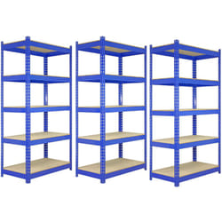 Monster Racking - Scaffale da Garage ad Incastro Q-Rax Scaffali per Garage Scaffalature Officina in Acciaio e mdf Senza Bulloni Mensole per Garage