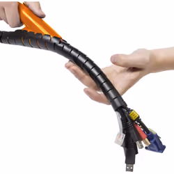 Posiziona semplicemente i cavi elettrici all'interno dell accessorio zip, poi fai scorrere lo stesso lungo la lunghezza del r ...