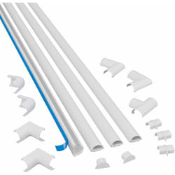D-line - 2010KIT001 Nascondi Cavi, Canaline per Impianti Elettrici, Coprifili - 20mm (Larghezza) x 10mm (Altezza) - 4 x 1m Lunghezza Per Pacco