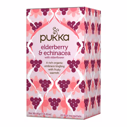 Pukka Elderberry & Echinacea, Tè alle erbe, 40 g, Echinacea, Bacca di sambuco, CE, 1 pz, Scatola di carta