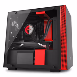 NZXT H200i, Mini Tower, PC, Nero, Rosso, Mini-ITX, SECC, Vetro temperato, Gaming